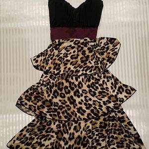 Mystic Leopard Print Tube Top Dress | Purple Band